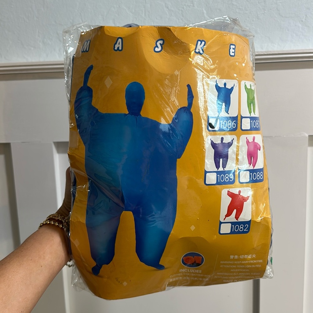 Blue inflatable costume one size